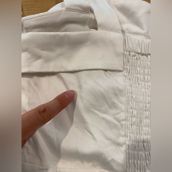 City Chic White cotton printed dress size Small 16 with pockets - Picture 9 of 9